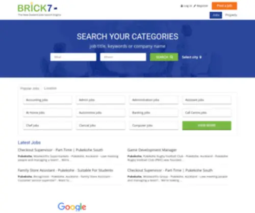 Brick7.co.nz(New Zealand jobs search engine) Screenshot