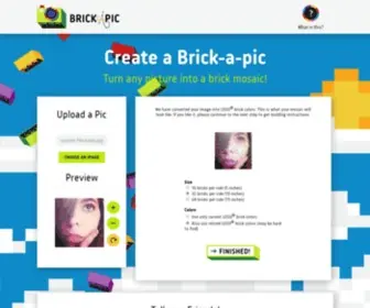 Brickapic.com(Turn your pic into a brick mosaic) Screenshot