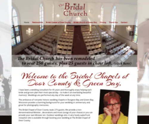 Bridalchapel.com(Bridal Wedding Chapel located in Green Bay Wisconsin and Door County Wisconsin) Screenshot