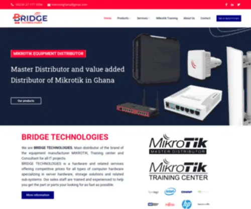 Bridgetechnologies.info(Master distributor and value added distributor of MIKROTIK) Screenshot