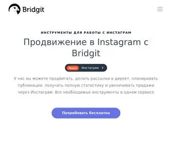 Bridgit.me( Сервис для продвижения в Инстаграм) Screenshot