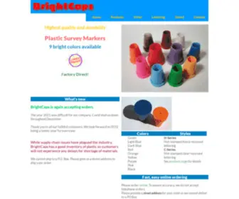 Brightcaps.com(Bright Caps plastic survey markers) Screenshot