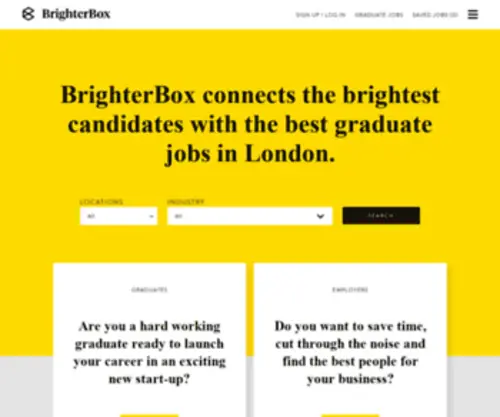 Brighterbox.com(Graduate jobs at startups in London) Screenshot