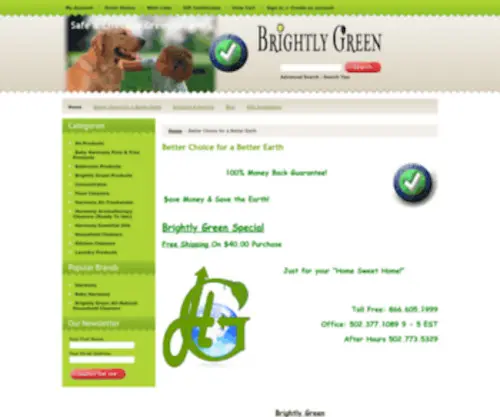 Brightlygreenstore.com(The Brightly Green Store) Screenshot