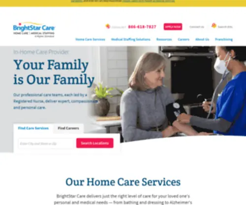 Brightstarhealthcare.com(BrightStar Care) Screenshot