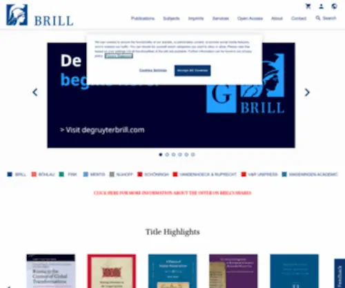 Brill.com(Brill Academic Publishers) Screenshot