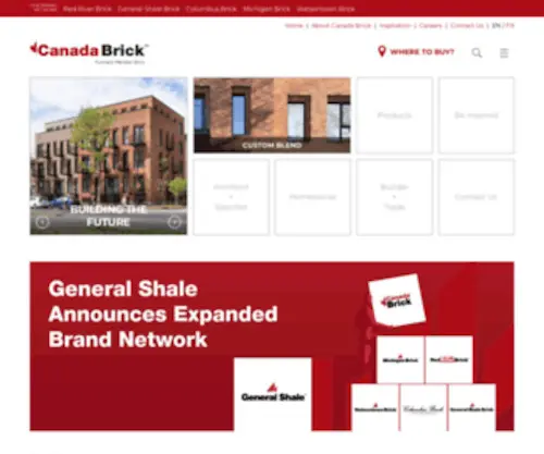 Briquesmeridian.ca(Brick Manufacturer & Masonry Supplier Network US) Screenshot