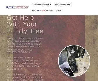 British-Genealogy.com(Family Tree Research Packages & Professional Genealogy Services) Screenshot
