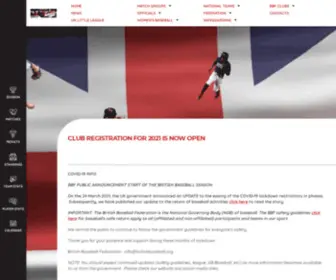 Britishbaseball.org(British Baseball Federation) Screenshot