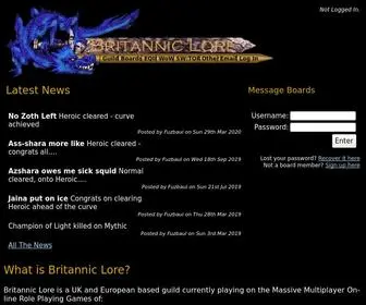 Britlore.co.uk(Britannic Lore) Screenshot