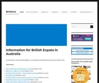 Britzinoz.com(Information for British Expats in Australia) Screenshot