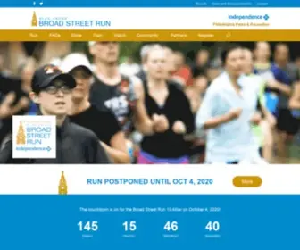 Broadstreetrun.com(Blue Cross Broad Street Run) Screenshot