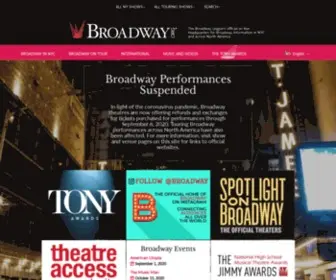 Broadway.org(Presented by The Broadway League) Screenshot