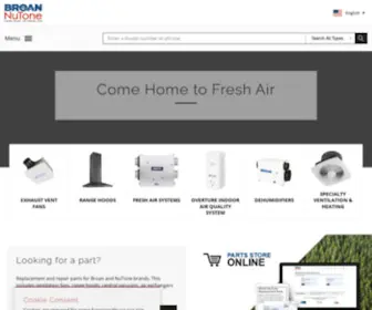 Broan-Nutone.com(Better Air) Screenshot