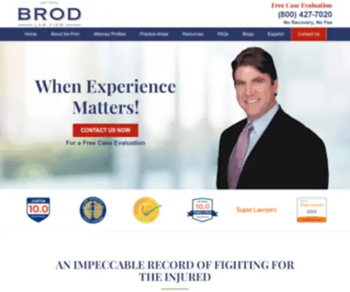 Brodfirm.com(San Francisco Personal Injury Lawyer) Screenshot