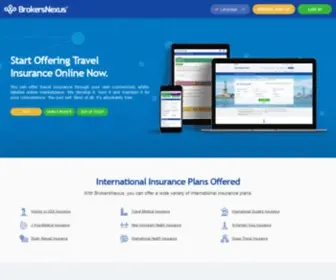 Brokersnexus.com(Sell Travel Insurance Online) Screenshot