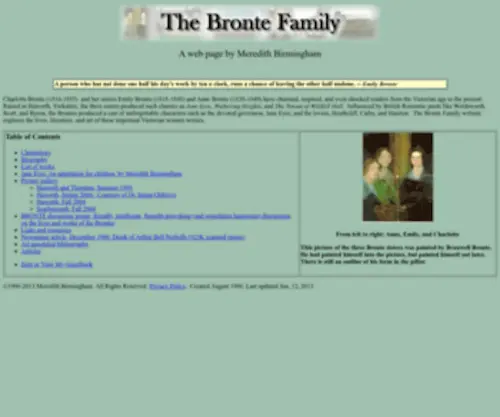 Brontefamily.org(The Bronte Family) Screenshot