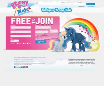 Bronymate.com(My Little Pony Fans Brony Dating Site) Screenshot