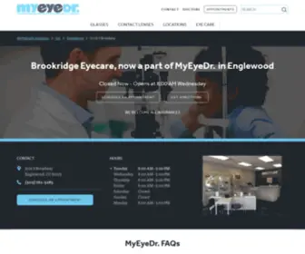 Brookridgeeyecare.com(Book an Eye Exam at MyEyeDr) Screenshot