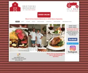 Brothersredbarn.com(Brothers Restaurant at the Red Barn) Screenshot