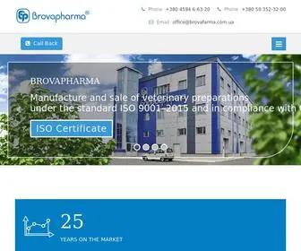 Brovapharma.com(Manufacture and sale of veterinary preparations under the standard ISO 9001) Screenshot