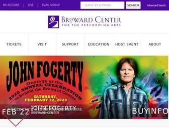 Browardcenter.org(The Broward Center for the Performing Arts) Screenshot