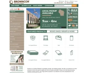 Browncor.com(More Than Just Packaging and Shipping Supplies) Screenshot