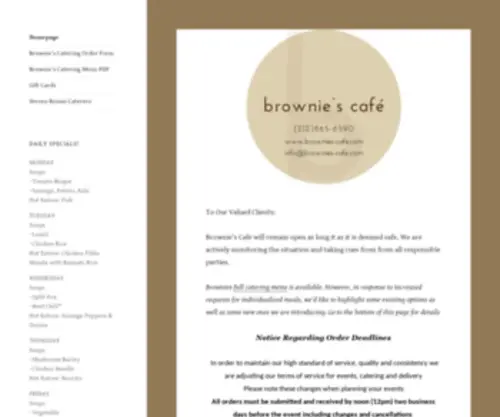 Brownies-Cafe.com(To Our Valued Clients) Screenshot