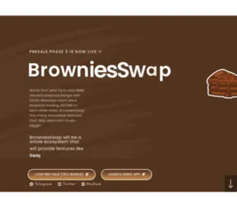 Browniesswap.com(World First AMM dex exchange with Static Rewards) Screenshot