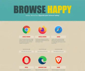 Browsehappy.com(Browse Happy) Screenshot