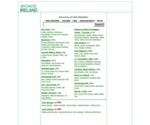 Browseireland.com(Irish Information Guide Web Directory) Screenshot