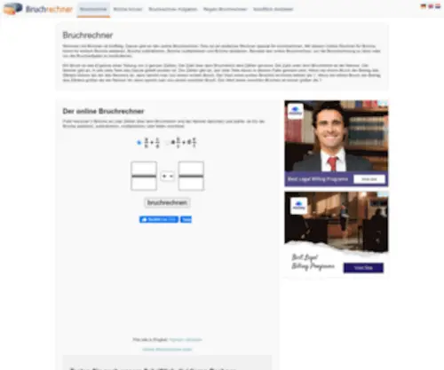 Bruchrechner.com(Der online Bruchrechner) Screenshot