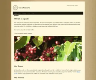 Brucoffeeworks.com(Single origin coffee roaster) Screenshot