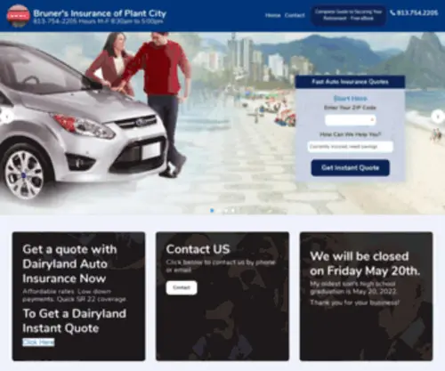 Brunersonline.com(Bruner's Insurance Agency of Plant City) Screenshot