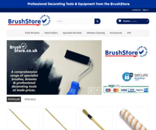 Brushstore.co.uk(Professional Decorating Tools and Equipment) Screenshot