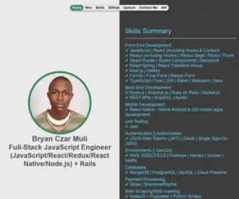 Bryanczar.com(Full-Stack JavaScript Engineer) Screenshot