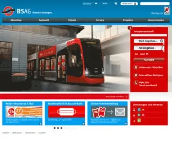 Bsag.de(Die Bremer Straßenbahn AG sorgt in Bremen mit 338 Fahrzeugen) Screenshot