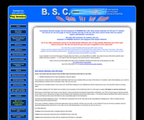 BSCData.com(NNEREN IDX Real Estate Website design and development with SEO services NH VT) Screenshot