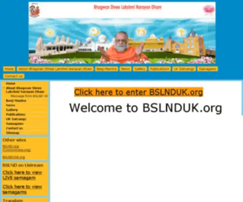 BSLnduk.org(Bhagwan Shree Lakshmi Narayan UK) Screenshot