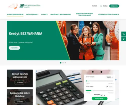 Bsmilicz.com.pl(BANK SPÓŁDZIELCZY w Miliczu) Screenshot