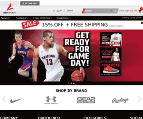 BSNsports.com(Sports Apparel and Equipment) Screenshot