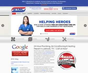 Btacinc.com(Lubbock, TX Plumbing, AC Repair & Heating Contractor) Screenshot