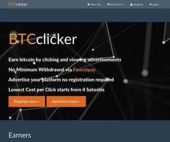 BTCclicker.com(Earn Bitcoin By Clicking) Screenshot