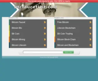 BTcfaucetlist.com(Bitcoin) Screenshot