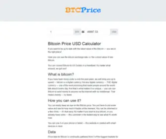 BTCprice.info(BTC Value in USD (US Dollar)) Screenshot