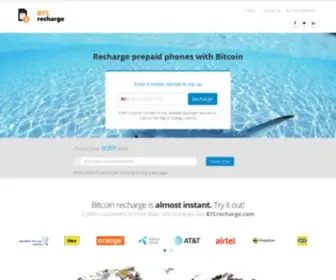 BTcrecharge.com(Recharge mobile phones with Bitcoin) Screenshot