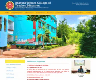 BTcte.in(Bhavans Tripura College of Teacher Education Agartala Tripura) Screenshot