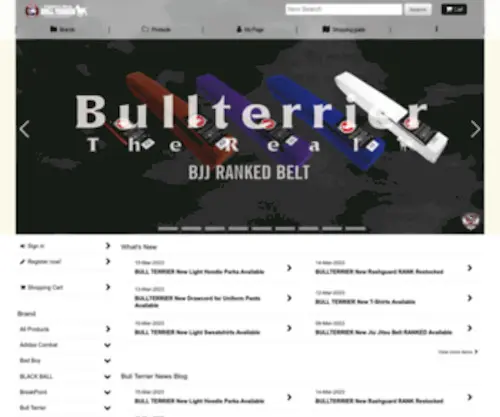 Btfightgear.com(BJJ and Martial Arts Fighters shop Bull Terrier) Screenshot