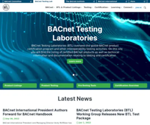 BTL.org(BACnet Product Certification) Screenshot