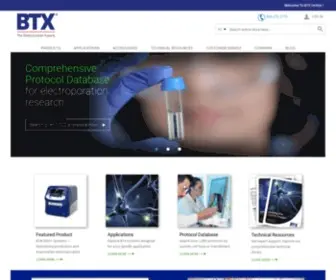 Btxonline.com(Transfection and Electrofusion Solutions by BTX) Screenshot